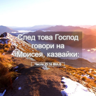 Picture 05 - Числа 25:16 BULG - След това Господ говори на - Bible Verse Picture