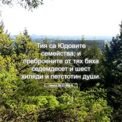 Picture 05 - Числа 26:22 BULG - Тия са Юдовите семейства; и - Bible Verse Picture