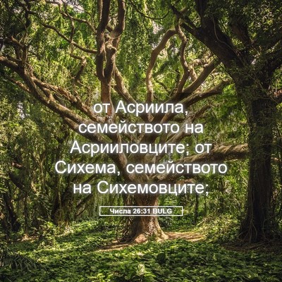 Picture 05 - Числа 26:31 BULG - от Асриила, семейството на - Bible Verse Picture