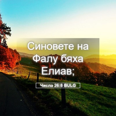 Picture 05 - Числа 26:8 BULG - Синовете на Фалу бяха - Bible Verse Picture