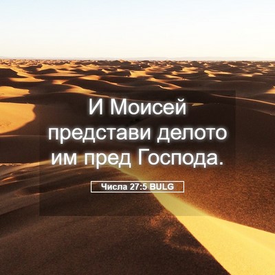 Picture 05 - Числа 27:5 BULG - И Моисей представи делото - Bible Verse Picture