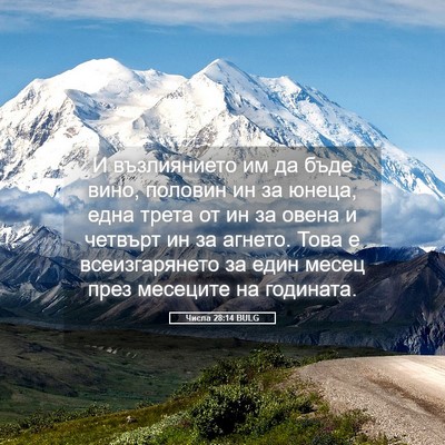Picture 05 - Числа 28:14 BULG - И възлиянието им да бъде - Bible Verse Picture
