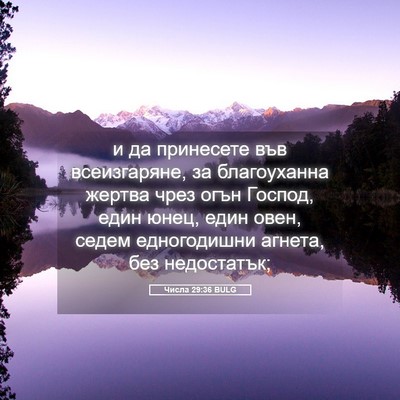 Picture 05 - Числа 29:36 BULG - и да принесете във - Bible Verse Picture