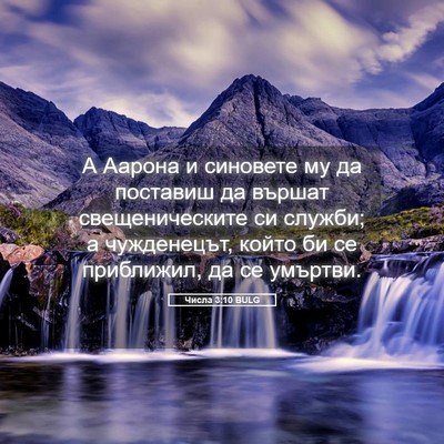 Picture 05 - Числа 3:10 BULG - А Аарона и синовете му да - Bible Verse Picture