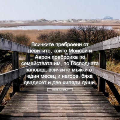 Picture 05 - Числа 3:39 BULG - Всичките преброени от - Bible Verse Picture
