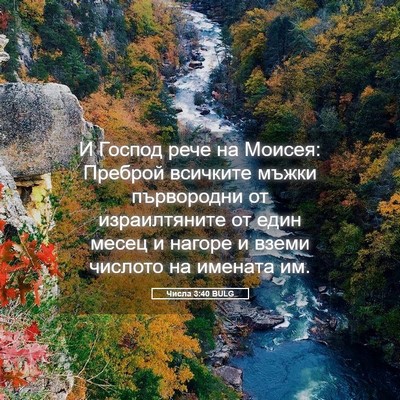 Picture 05 - Числа 3:40 BULG - И Господ рече на Моисея: - Bible Verse Picture