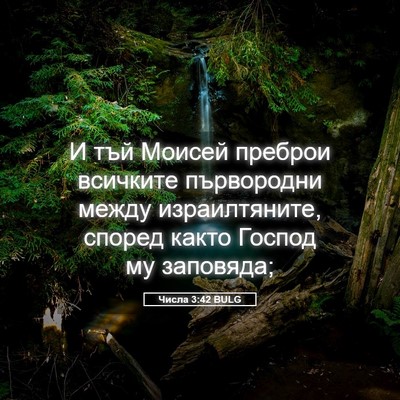 Picture 05 - Числа 3:42 BULG - И тъй Моисей преброи - Bible Verse Picture