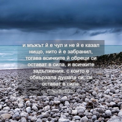 Picture 05 - Числа 30:11 BULG - и мъжът й е чул и не й е - Bible Verse Picture