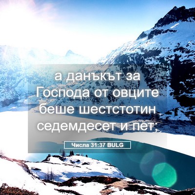 Picture 05 - Числа 31:37 BULG - а данъкът за Господа от - Bible Verse Picture
