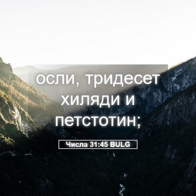Picture 05 - Числа 31:45 BULG - осли, тридесет хиляди и - Bible Verse Picture