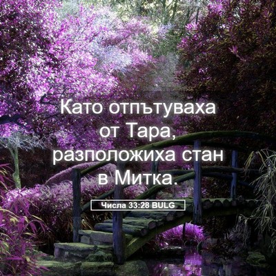 Picture 05 - Числа 33:28 BULG - Като отпътуваха от Тара, - Bible Verse Picture