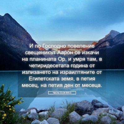 Picture 05 - Числа 33:38 BULG - И по Господно повеление - Bible Verse Picture