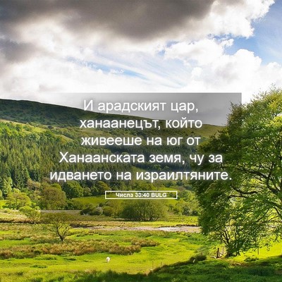Picture 05 - Числа 33:40 BULG - И арадският цар, - Bible Verse Picture