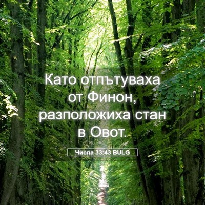 Picture 05 - Числа 33:43 BULG - Като отпътуваха от Финон, - Bible Verse Picture