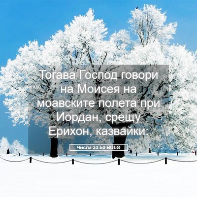 Picture 05 - Числа 33:50 BULG - Тогава Господ говори на - Bible Verse Picture