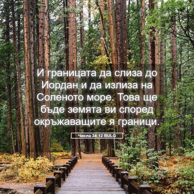 Picture 05 - Числа 34:12 BULG - И границата да слиза до - Bible Verse Picture