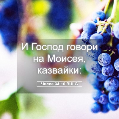 Picture 05 - Числа 34:16 BULG - И Господ говори на Моисея, - Bible Verse Picture