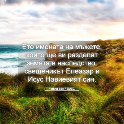 Picture 05 - Числа 34:17 BULG - Ето имената на мъжете, - Bible Verse Picture