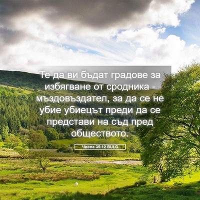 Picture 05 - Числа 35:12 BULG - Те да ви бъдат градове за - Bible Verse Picture