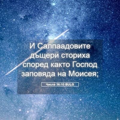 Picture 05 - Числа 36:10 BULG - И Салпаадовите дъщери - Bible Verse Picture