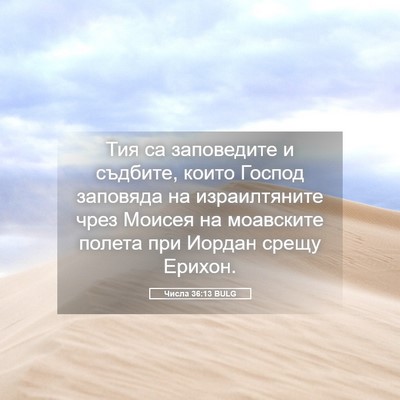 Picture 05 - Числа 36:13 BULG - Тия са заповедите и - Bible Verse Picture