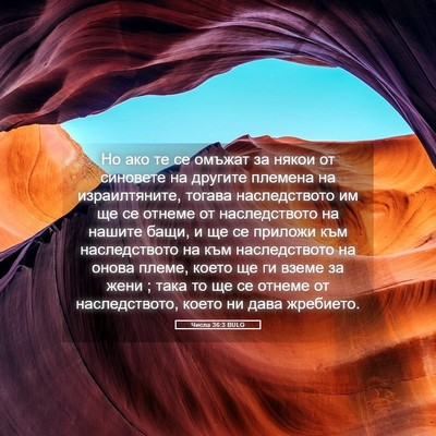 Picture 05 - Числа 36:3 BULG - Но ако те се омъжат за - Bible Verse Picture
