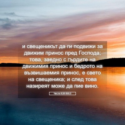 Picture 05 - Числа 6:20 BULG - и свещеникът да ги подвижи - Bible Verse Picture