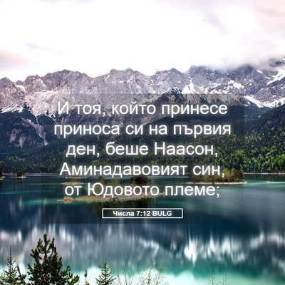 Picture 05 - Числа 7:12 BULG - И тоя, който принесе - Bible Verse Picture