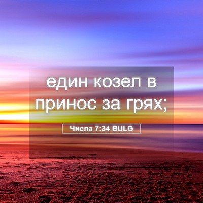 Picture 05 - Числа 7:34 BULG - един козел в принос за - Bible Verse Picture