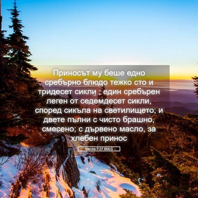 Picture 05 - Числа 7:37 BULG - Приносът му беше едно - Bible Verse Picture