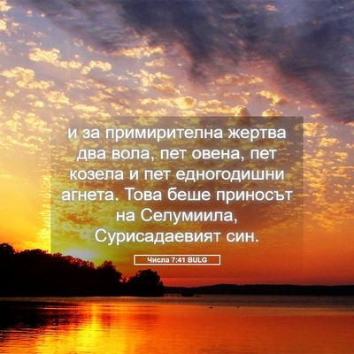 Picture 05 - Числа 7:41 BULG - и за примирителна жертва - Bible Verse Picture