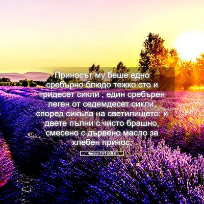 Picture 05 - Числа 7:61 BULG - Приносът му беше едно - Bible Verse Picture
