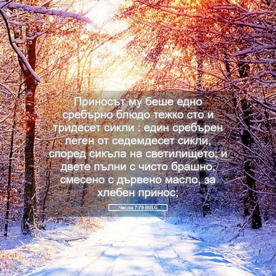 Picture 05 - Числа 7:79 BULG - Приносът му беше едно - Bible Verse Picture