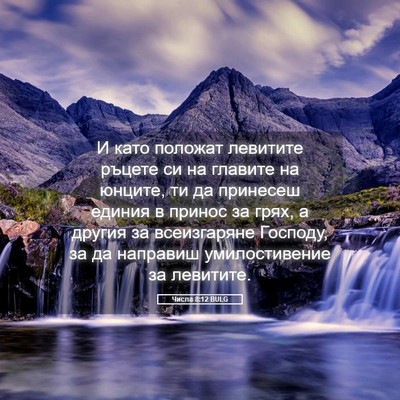 Picture 05 - Числа 8:12 BULG - И като положат левитите - Bible Verse Picture