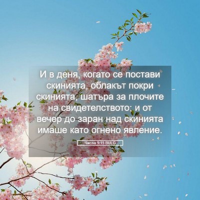 Picture 05 - Числа 9:15 BULG - И в деня, когато се постави - Bible Verse Picture