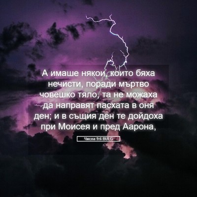 Picture 05 - Числа 9:6 BULG - А имаше някои, които бяха - Bible Verse Picture