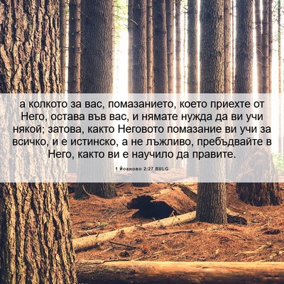 Picture 06 - 1 Йоаново 2:27 BULG - а колкото за вас, - Bible Verse Picture