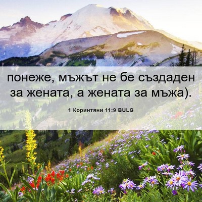 Picture 06 - 1 Коринтяни 11:9 BULG - понеже, мъжът не бе - Bible Verse Picture