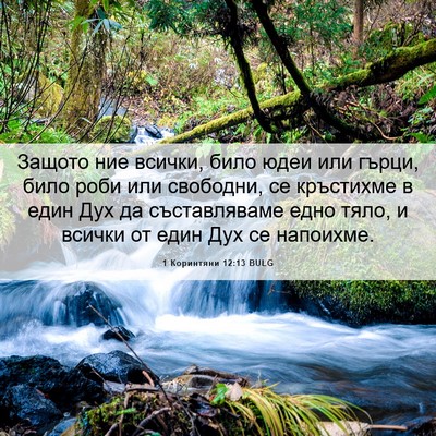 Picture 06 - 1 Коринтяни 12:13 BULG - Защото ние всички, било - Bible Verse Picture
