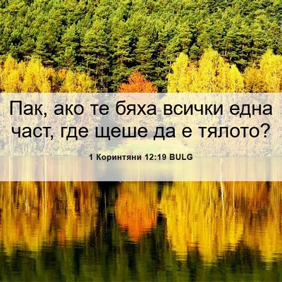 Picture 06 - 1 Коринтяни 12:19 BULG - Пак, ако те бяха всички - Bible Verse Picture