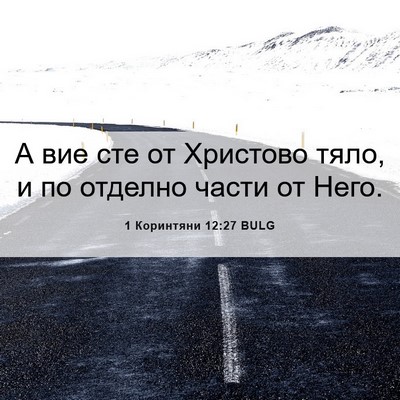 Picture 06 - 1 Коринтяни 12:27 BULG - А вие сте от Христово тяло, - Bible Verse Picture