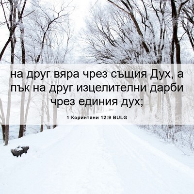 Picture 06 - 1 Коринтяни 12:9 BULG - на друг вяра чрез същия - Bible Verse Picture