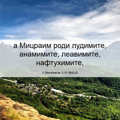 Picture 06 - 1 Летописи 1:11 BULG - а Мицраим роди лудимите, - Bible Verse Picture
