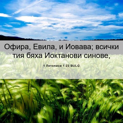Picture 06 - 1 Летописи 1:23 BULG - Офира, Евила, и Иовава; - Bible Verse Picture