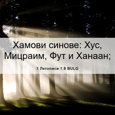Picture 06 - 1 Летописи 1:8 BULG - Хамови синове: Хус, - Bible Verse Picture