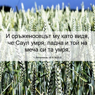 Picture 06 - 1 Летописи 10:5 BULG - И оръженосецът му като - Bible Verse Picture
