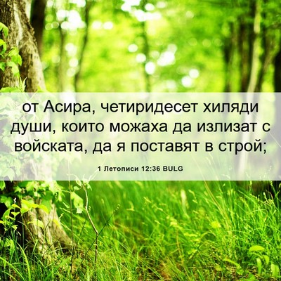 Picture 06 - 1 Летописи 12:36 BULG - от Асира, четиридесет - Bible Verse Picture