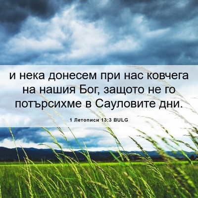 Picture 06 - 1 Летописи 13:3 BULG - и нека донесем при нас - Bible Verse Picture