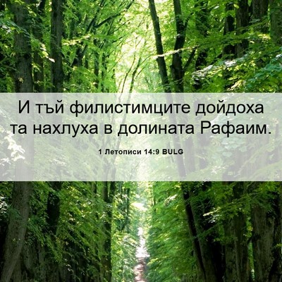 Picture 06 - 1 Летописи 14:9 BULG - И тъй филистимците дойдоха - Bible Verse Picture