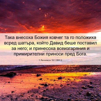 Picture 06 - 1 Летописи 16:1 BULG - Така внесоха Божия ковчег - Bible Verse Picture